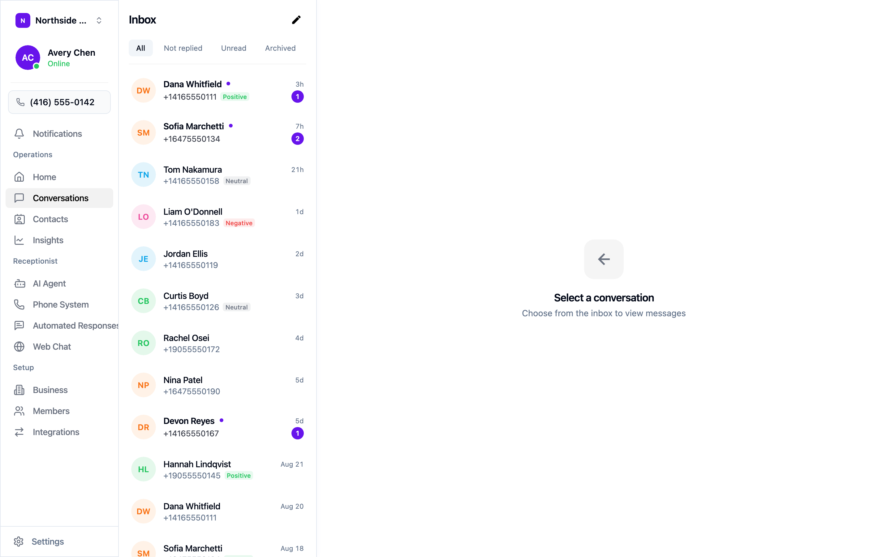 The Conversations inbox
