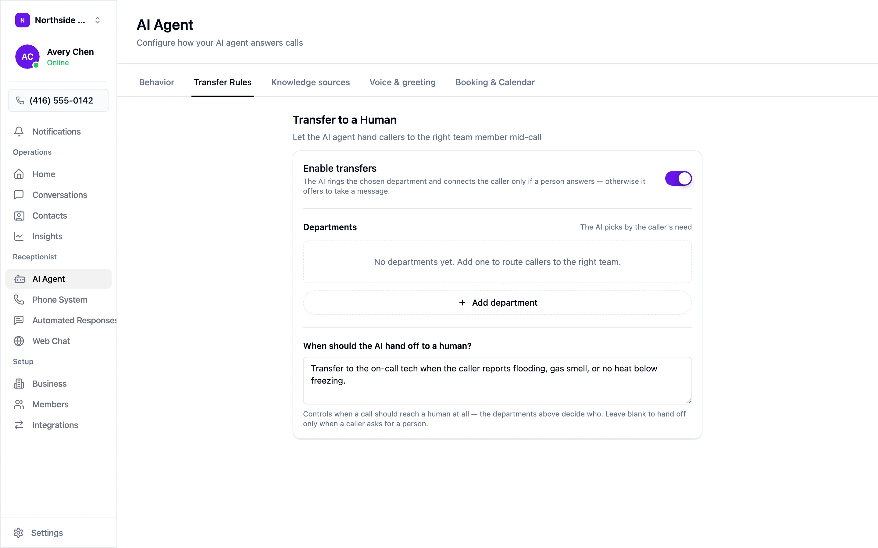 The Transfer Rules tab